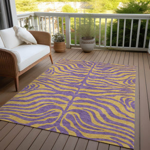 Homeroots 3' Animal Print Indoor Outdoor Area Rug - Stylish Brown And Pink Design, Washable & Durable Comfort 10' X 14' Polyester 600707