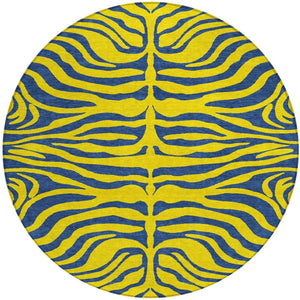 Homeroots 3' Animal Print Indoor Outdoor Area Rug - Stylish Brown And Pink Design, Washable & Durable Comfort 8' Round Polyester 600716