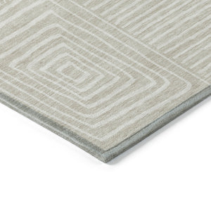 Homeroots 3' Beige And Ivory Geometric Washable Area Rug – Durable Indoor Outdoor Comfort For Any Space 5' X 8' Polyester 600721