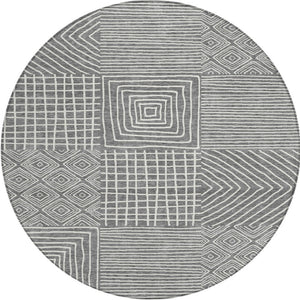 Homeroots 3' Beige And Ivory Geometric Washable Area Rug – Durable Indoor Outdoor Comfort For Any Space 8' Round Polyester 600734