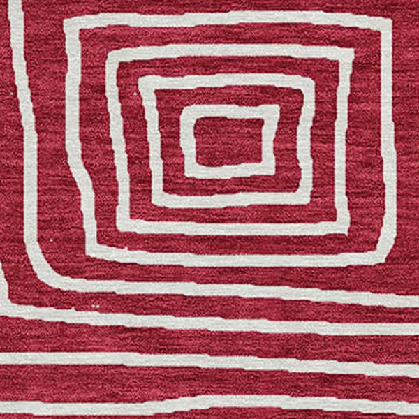 Homeroots 3' Beige And Ivory Geometric Washable Area Rug – Durable Indoor Outdoor Comfort For Any Space 8' Round Polyester 600740