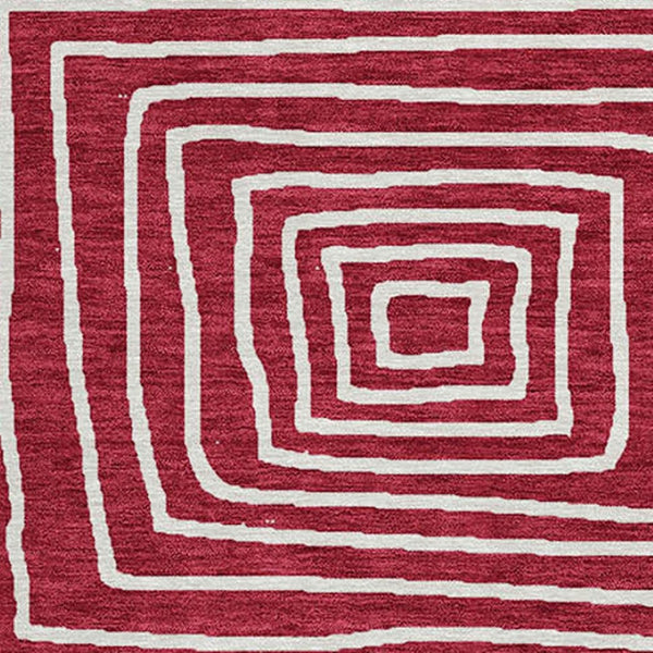 Homeroots 3' Beige And Ivory Geometric Washable Area Rug – Durable Indoor Outdoor Comfort For Any Space 8' Round Polyester 600740