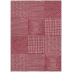 Homeroots 3' Beige And Ivory Geometric Washable Area Rug – Durable Indoor Outdoor Comfort For Any Space 10' X 14' Polyester 600743