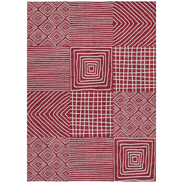 Homeroots 3' Beige And Ivory Geometric Washable Area Rug – Durable Indoor Outdoor Comfort For Any Space 10' X 14' Polyester 600743