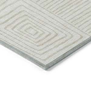 Homeroots 3' Beige And Ivory Geometric Washable Area Rug – Durable Indoor Outdoor Comfort For Any Space 3' X 5' Polyester 600744