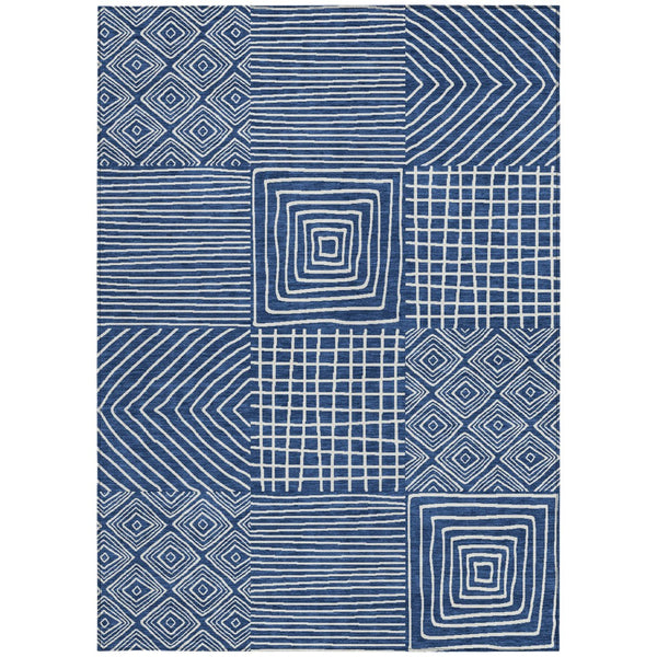 Homeroots 3' Beige And Ivory Geometric Washable Area Rug – Durable Indoor Outdoor Comfort For Any Space 10' X 14' Polyester 600761