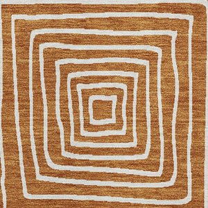 Homeroots 3' Beige And Ivory Geometric Washable Area Rug – Durable Indoor Outdoor Comfort For Any Space 5' X 8' Polyester 600775