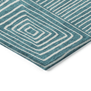 Homeroots 3' Beige And Ivory Geometric Washable Area Rug – Durable Indoor Outdoor Comfort For Any Space 5' X 8' Polyester 600781