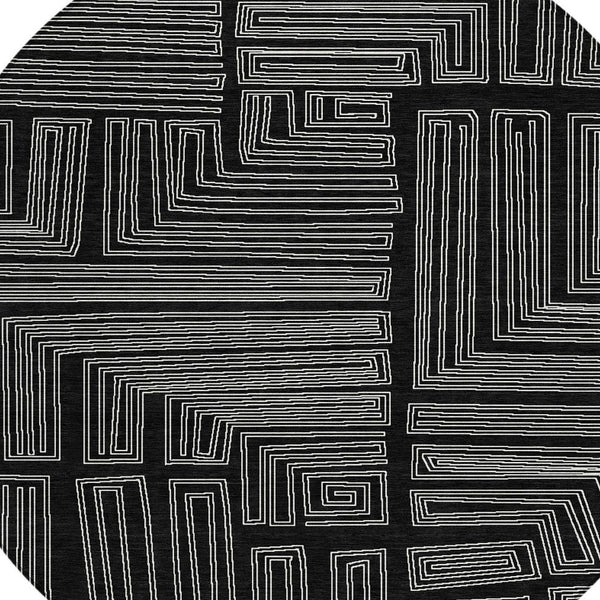 Homeroots 3' Beige And Ivory Geometric Washable Area Rug - Perfect For Indoor And Outdoor Spaces! 8' Round Polyester 600800