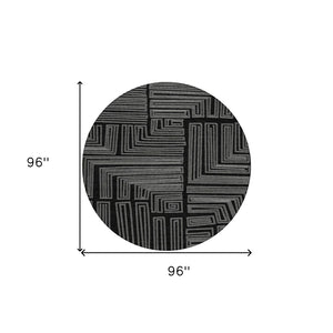 Homeroots 3' Beige And Ivory Geometric Washable Area Rug - Perfect For Indoor And Outdoor Spaces! 8' Round Polyester 600800