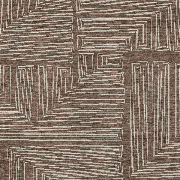 Homeroots 3' Beige And Ivory Geometric Washable Area Rug - Perfect For Indoor And Outdoor Spaces! 5' X 8' Polyester 600805