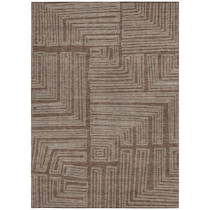 Homeroots 3' Beige And Ivory Geometric Washable Area Rug - Perfect For Indoor And Outdoor Spaces! 8' X 10' Polyester 600807