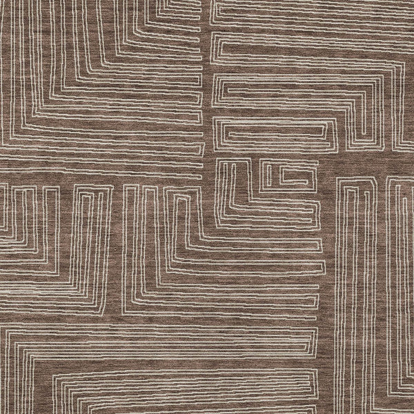 Homeroots 3' Beige And Ivory Geometric Washable Area Rug - Perfect For Indoor And Outdoor Spaces! 10' X 14' Polyester 600809