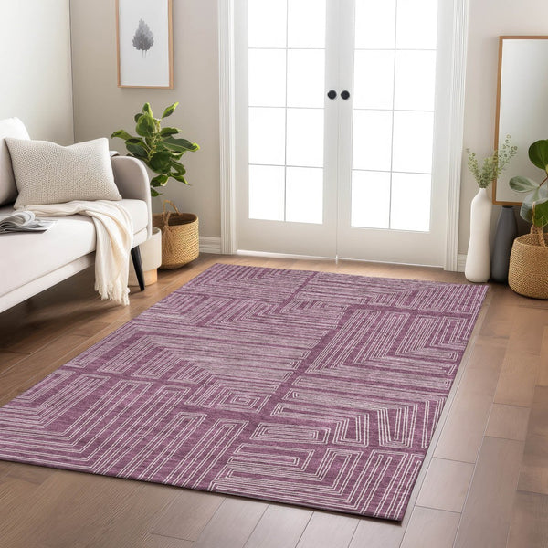 Homeroots 3' Beige And Ivory Geometric Washable Area Rug - Perfect For Indoor And Outdoor Spaces! 3' X 5' Polyester 600810