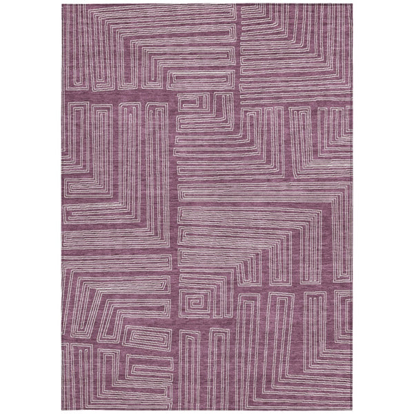 Homeroots 3' Beige And Ivory Geometric Washable Area Rug - Perfect For Indoor And Outdoor Spaces! 5' X 8' Polyester 600811