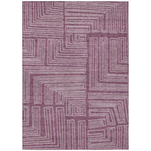 HomeRoots 5' Eggplant and Ivory Geometric Area Rug - Stylish, Washable, Durable for Indoor or Outdoor Use 5' X 8' 600811