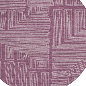 Homeroots 3' Beige And Ivory Geometric Washable Area Rug - Perfect For Indoor And Outdoor Spaces! 8' Round Polyester 600812