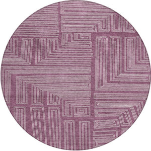 Homeroots 3' Beige And Ivory Geometric Washable Area Rug - Perfect For Indoor And Outdoor Spaces! 8' Round Polyester 600812