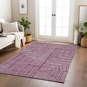 Homeroots 3' Beige And Ivory Geometric Washable Area Rug - Perfect For Indoor And Outdoor Spaces! 9' X 12' Polyester 600814