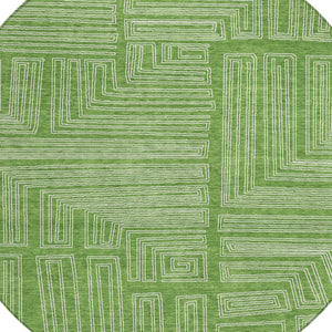 Homeroots 3' Beige And Ivory Geometric Washable Area Rug - Perfect For Indoor And Outdoor Spaces! 8' Round Polyester 600818