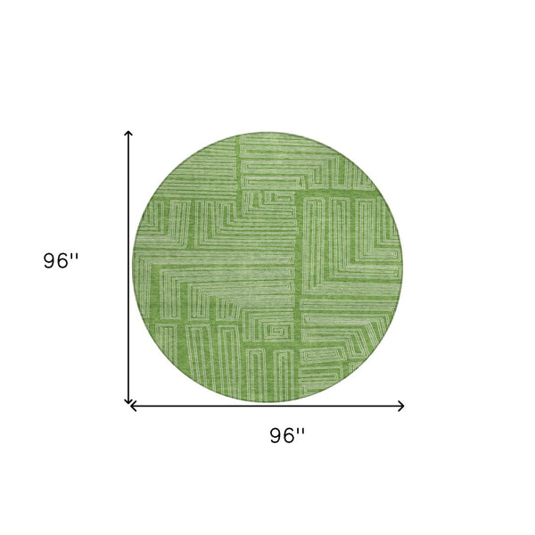 Homeroots 3' Beige And Ivory Geometric Washable Area Rug - Perfect For Indoor And Outdoor Spaces! 8' Round Polyester 600818