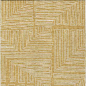 Homeroots 3' Beige And Ivory Geometric Washable Area Rug - Perfect For Indoor And Outdoor Spaces! 3' X 5' Polyester 600822