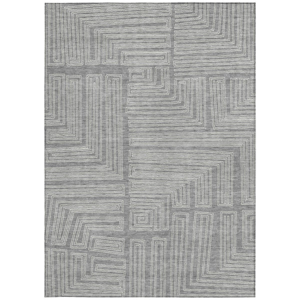 Homeroots 3' Beige And Ivory Geometric Washable Area Rug - Perfect For Indoor And Outdoor Spaces! 3' X 5' Polyester 600828