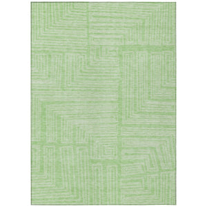 HomeRoots 5' Modern Mint Green and Ivory Geometric Area Rug – Durable, Washable for Indoor & Outdoor Use 5' X 8' 600835