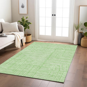 Homeroots 3' Beige And Ivory Geometric Washable Area Rug - Perfect For Indoor And Outdoor Spaces! 5' X 8' Polyester 600835