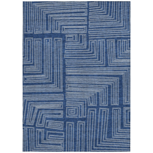 Homeroots 3' Beige And Ivory Geometric Washable Area Rug - Perfect For Indoor And Outdoor Spaces! 5' X 8' Polyester 600841