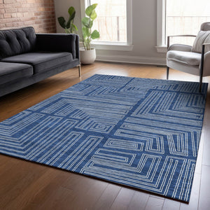 Homeroots 3' Beige And Ivory Geometric Washable Area Rug - Perfect For Indoor And Outdoor Spaces! 5' X 8' Polyester 600841