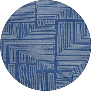 Homeroots 3' Beige And Ivory Geometric Washable Area Rug - Perfect For Indoor And Outdoor Spaces! 8' Round Polyester 600842