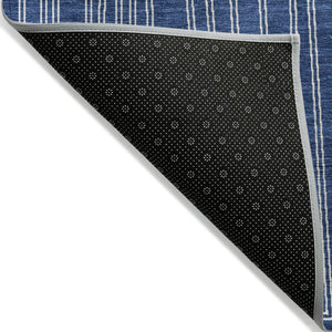HomeRoots 5' Stylish Navy Blue and Ivory Geometric Indoor Outdoor Area Rug - Durable, Washable, Versatile Décor 8' X 10' 600843