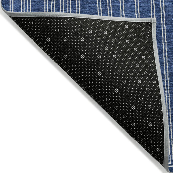 HomeRoots 5' Stylish Navy Blue and Ivory Geometric Indoor Outdoor Area Rug - Durable, Washable, Versatile Décor 8' X 10' 600843