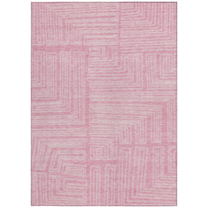 Homeroots 3' Beige And Ivory Geometric Washable Area Rug - Perfect For Indoor And Outdoor Spaces! 5' X 8' Polyester 600847