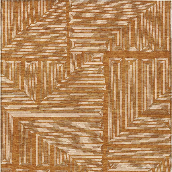 Homeroots 3' Beige And Ivory Geometric Washable Area Rug - Perfect For Indoor And Outdoor Spaces! 3' X 5' Polyester 600852