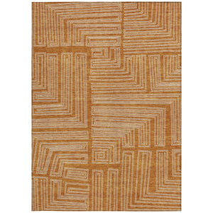 Homeroots 3' Beige And Ivory Geometric Washable Area Rug - Perfect For Indoor And Outdoor Spaces! 5' X 8' Polyester 600853