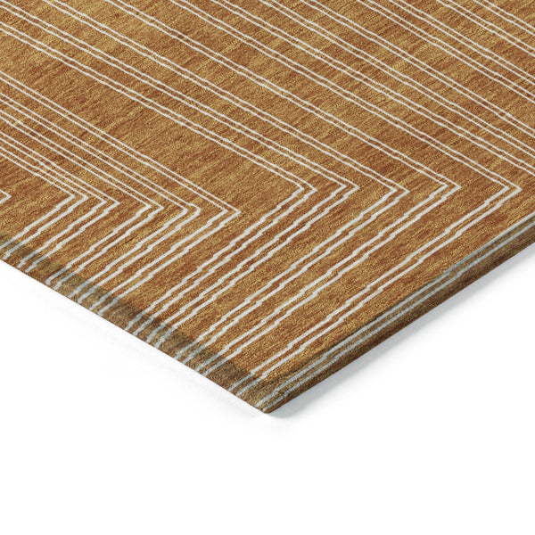Homeroots 3' Beige And Ivory Geometric Washable Area Rug - Perfect For Indoor And Outdoor Spaces! 5' X 8' Polyester 600853