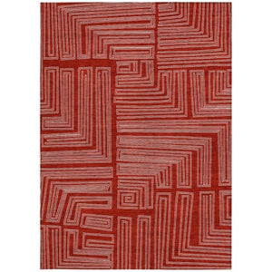 Homeroots 3' Beige And Ivory Geometric Washable Area Rug - Perfect For Indoor And Outdoor Spaces! 8' X 10' Polyester 600861