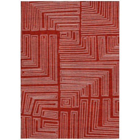 Homeroots 3' Beige And Ivory Geometric Washable Area Rug - Perfect For Indoor And Outdoor Spaces! 8' X 10' Polyester 600861