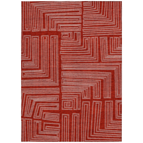 Homeroots 3' Beige And Ivory Geometric Washable Area Rug - Perfect For Indoor And Outdoor Spaces! 9' X 12' Polyester 600862