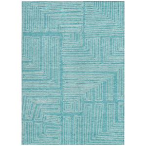 Homeroots 3' Beige And Ivory Geometric Washable Area Rug - Perfect For Indoor And Outdoor Spaces! 8' X 10' Polyester 600867