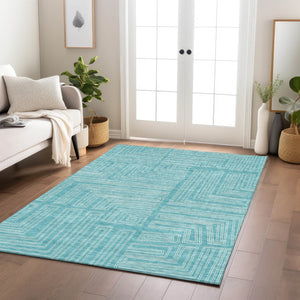 Homeroots 3' Beige And Ivory Geometric Washable Area Rug - Perfect For Indoor And Outdoor Spaces! 9' X 12' Polyester 600868
