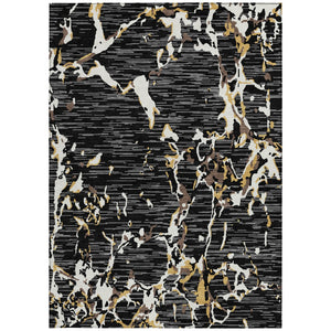 Homeroots 3' Striped Artichoke Green And Beige Washable Area Rug For Indoor And Outdoor Spaces 3' X 5' Polyester 600876