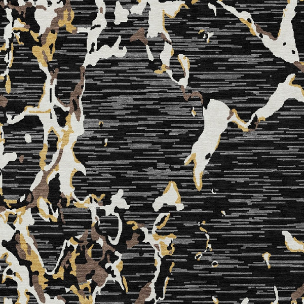 Homeroots 3' Striped Artichoke Green And Beige Washable Area Rug For Indoor And Outdoor Spaces 8' X 10' Polyester 600879