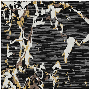 Homeroots 3' Striped Artichoke Green And Beige Washable Area Rug For Indoor And Outdoor Spaces 10' X 14' Polyester 600881