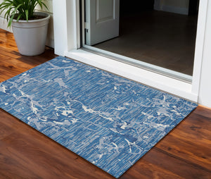 Homeroots 3' Striped Artichoke Green And Beige Washable Area Rug For Indoor And Outdoor Spaces 3' X 5' Polyester 600882