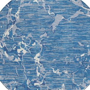 Homeroots 3' Striped Artichoke Green And Beige Washable Area Rug For Indoor And Outdoor Spaces 8' Round Polyester 600884