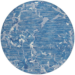 Homeroots 3' Striped Artichoke Green And Beige Washable Area Rug For Indoor And Outdoor Spaces 8' Round Polyester 600884