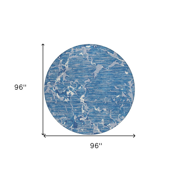 Homeroots 3' Striped Artichoke Green And Beige Washable Area Rug For Indoor And Outdoor Spaces 8' Round Polyester 600884